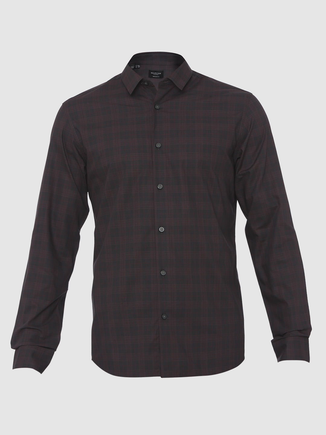 Grey Check Full Sleeves Shirt