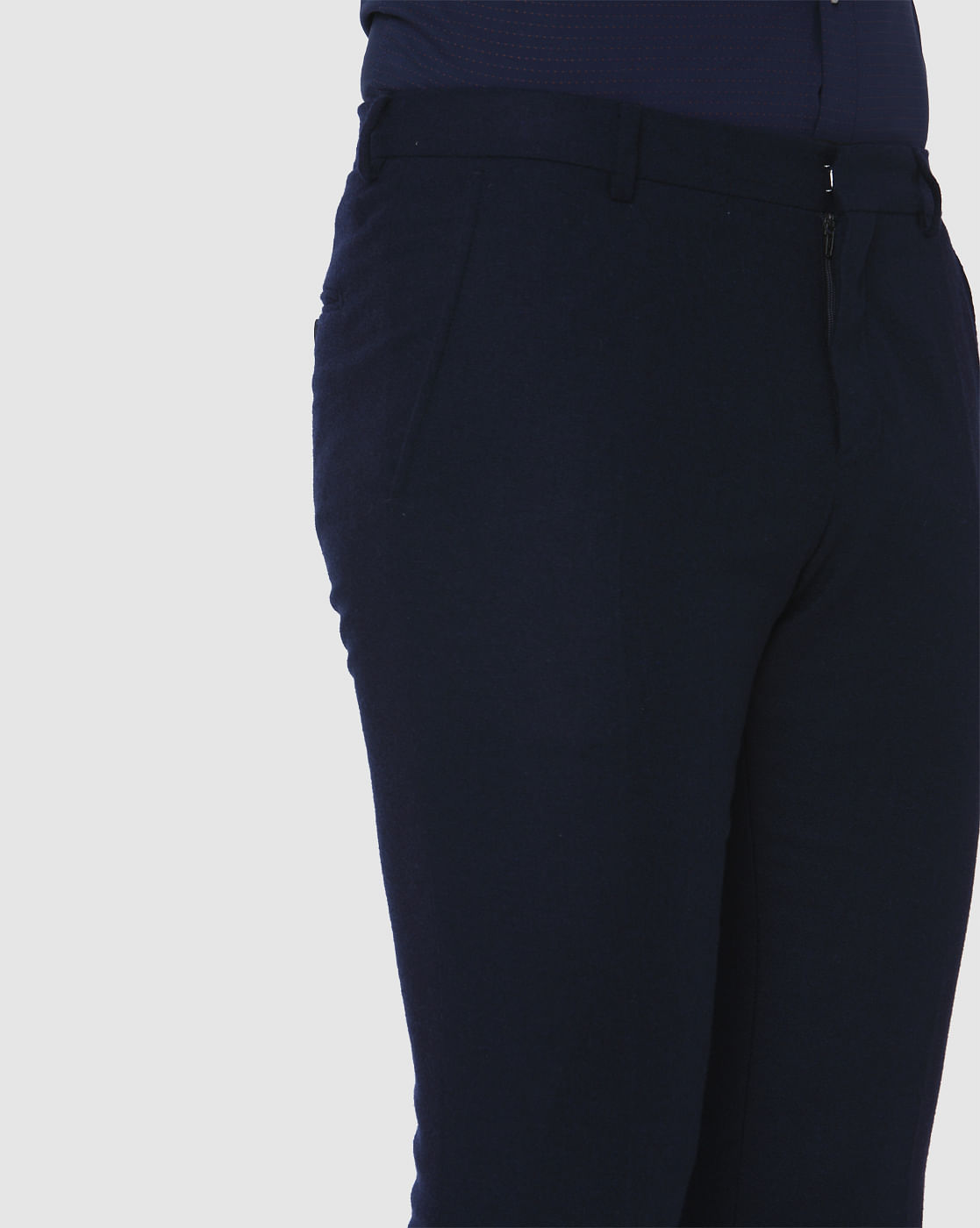 Navy Blue Formal Slim Fit Trousers