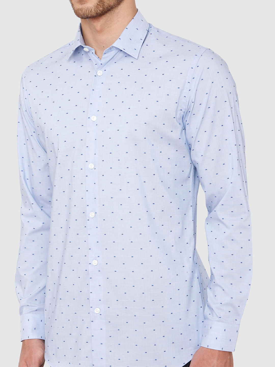 Light Blue Dobby Full Sleeves Shirt