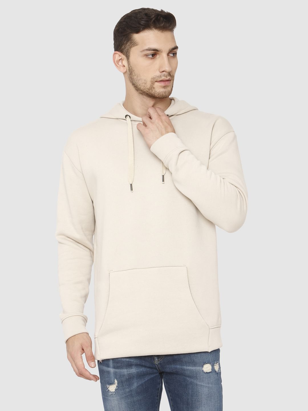 Cream Hooded Sweatshirt