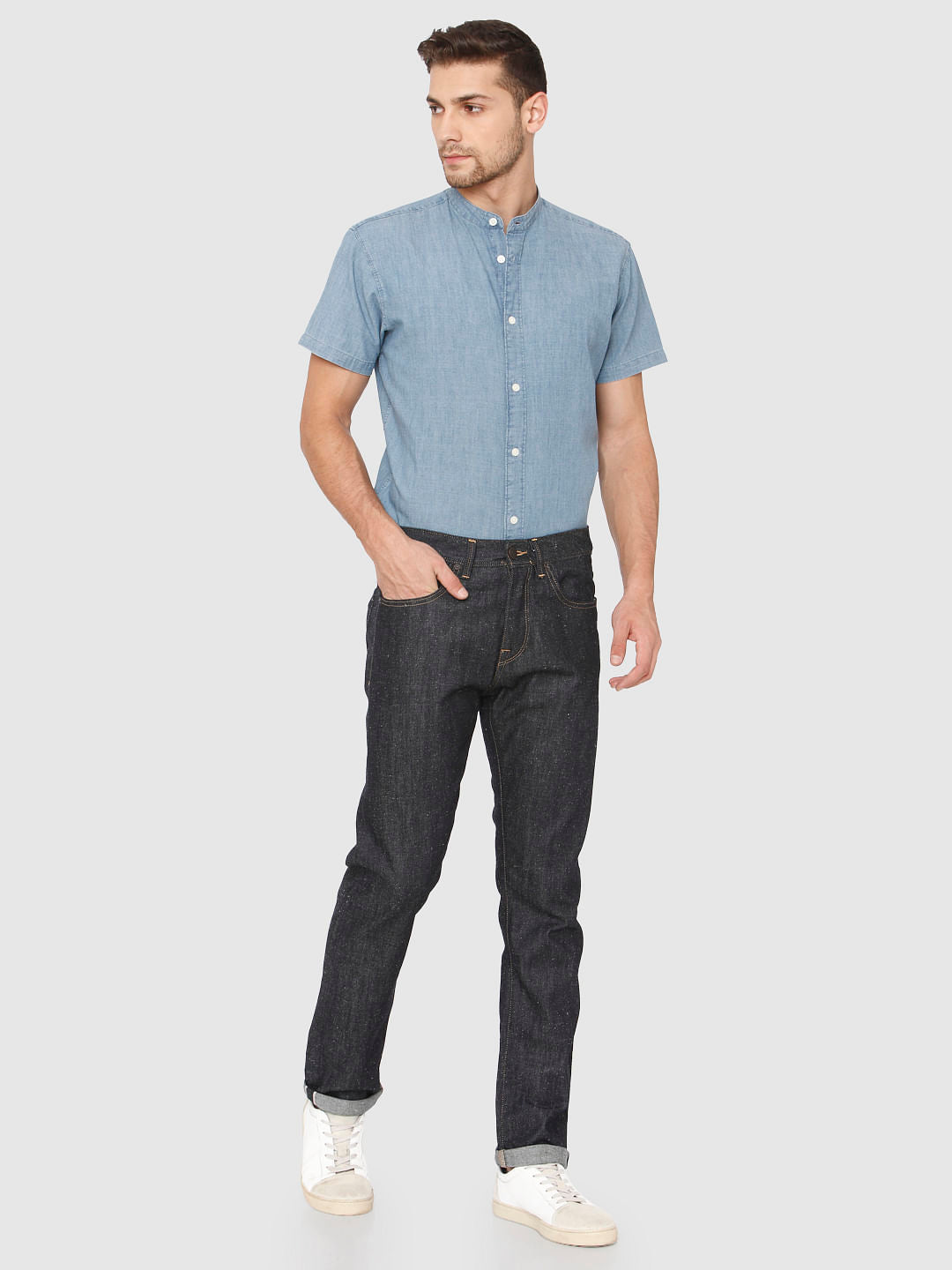 Dark Blue Toby Tapered Fit Jeans