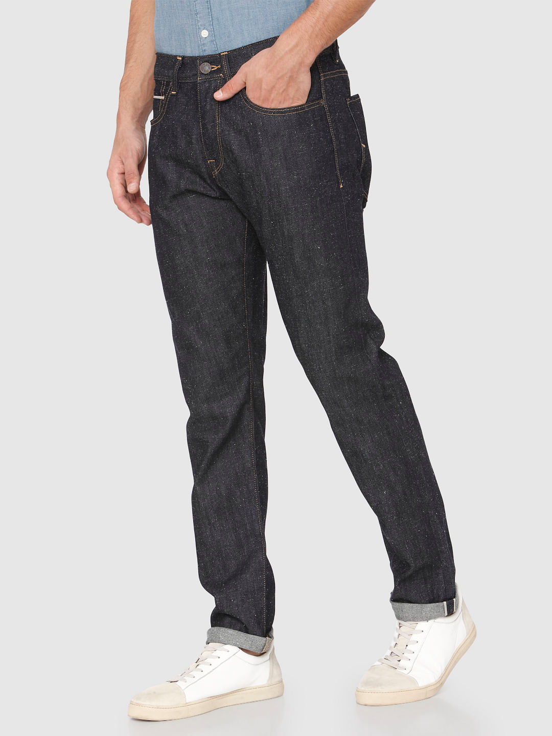 Dark Blue Toby Tapered Fit Jeans