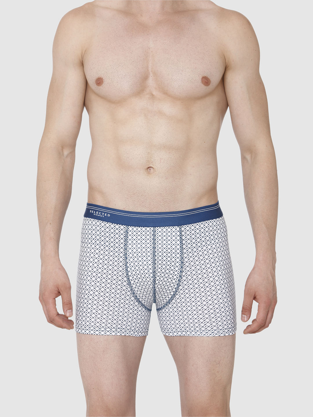 White Printed Trunks