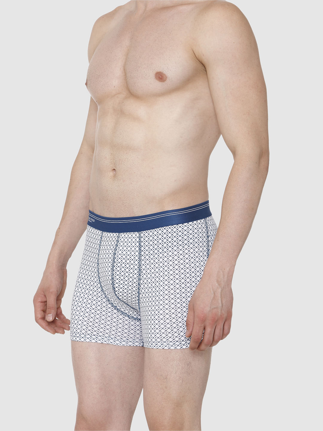 White Printed Trunks