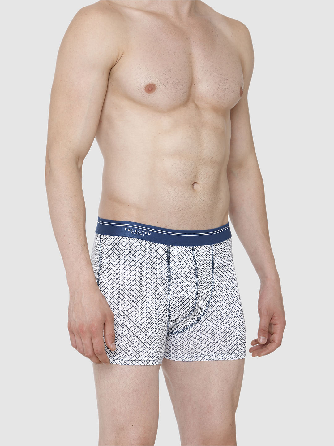 White Printed Trunks