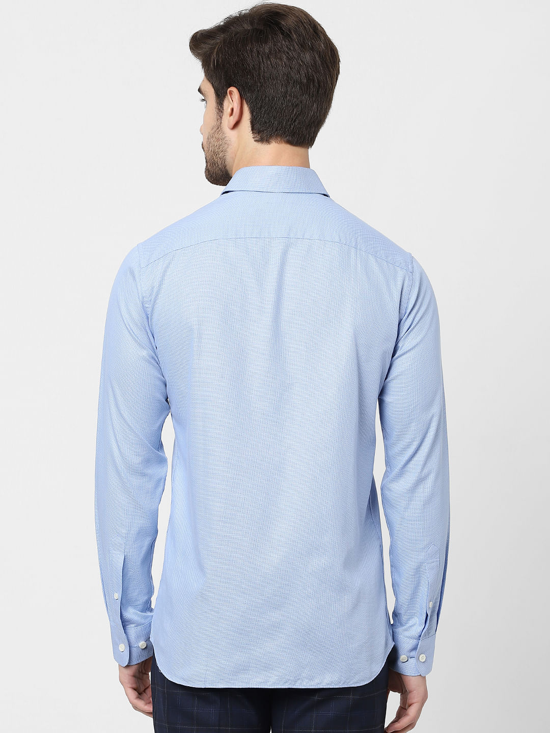 Blue Full Sleeves Dobby Shirt