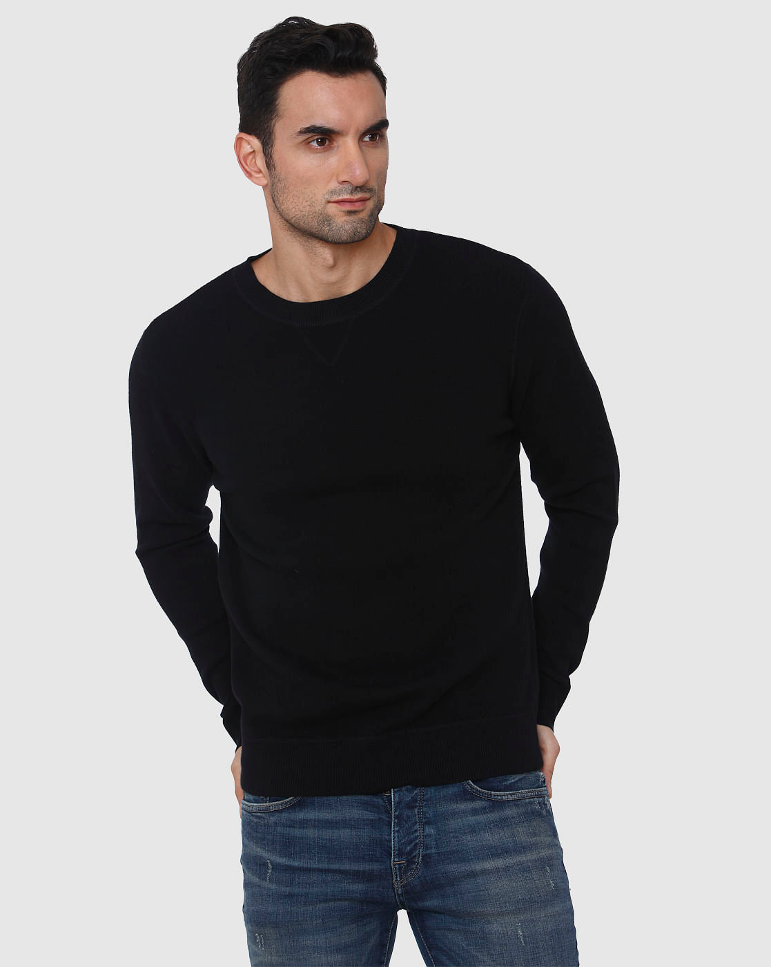 Black Crew Neck Pullover