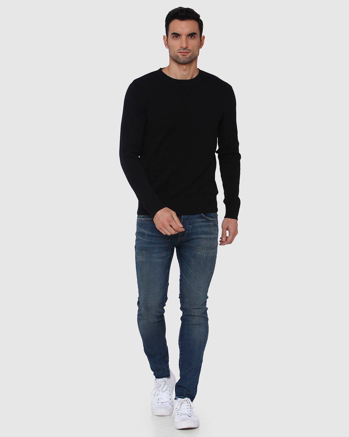 Black Crew Neck Pullover