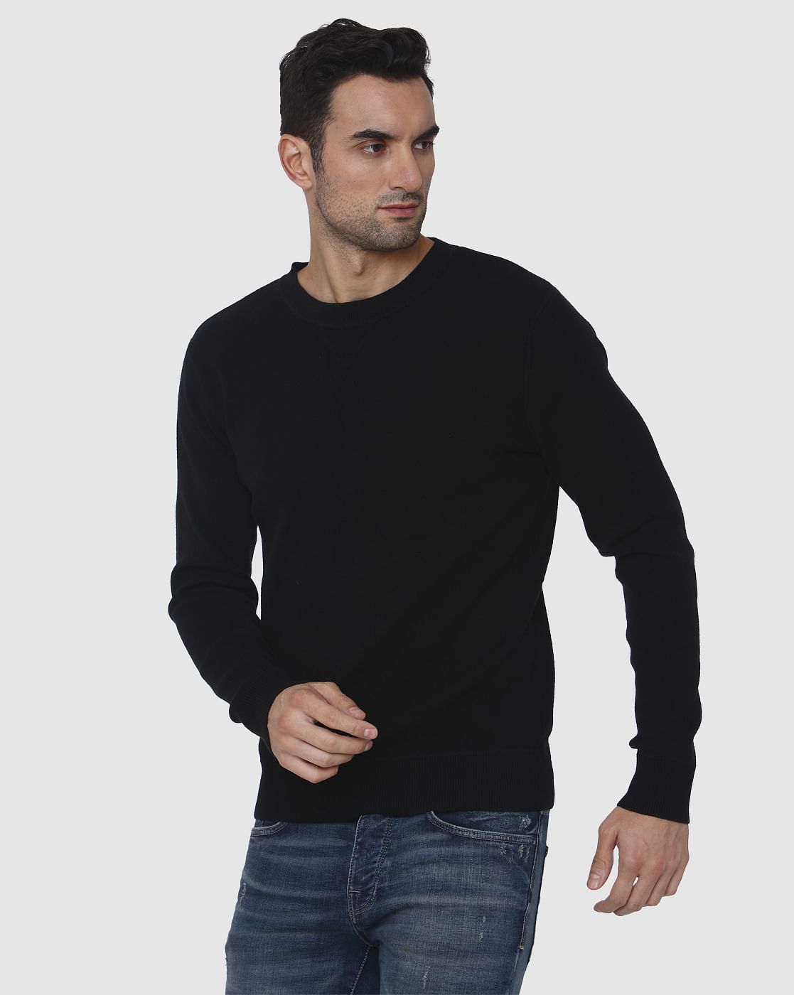 Black Crew Neck Pullover