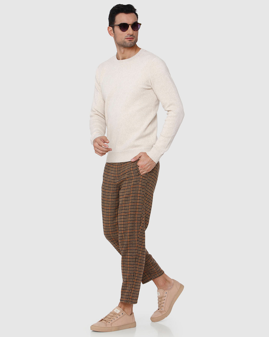Cream Crew Neck Pullover