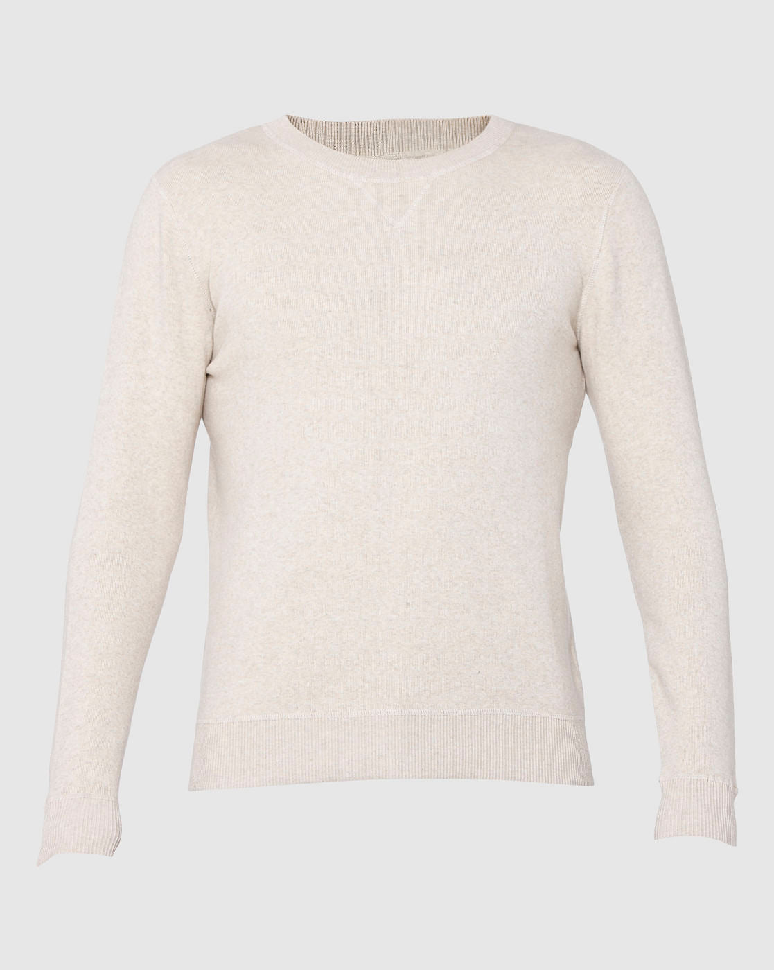Cream Crew Neck Pullover