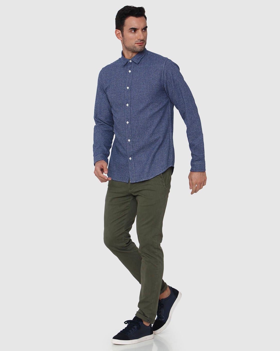 Blue Check Full Sleeves Shirt