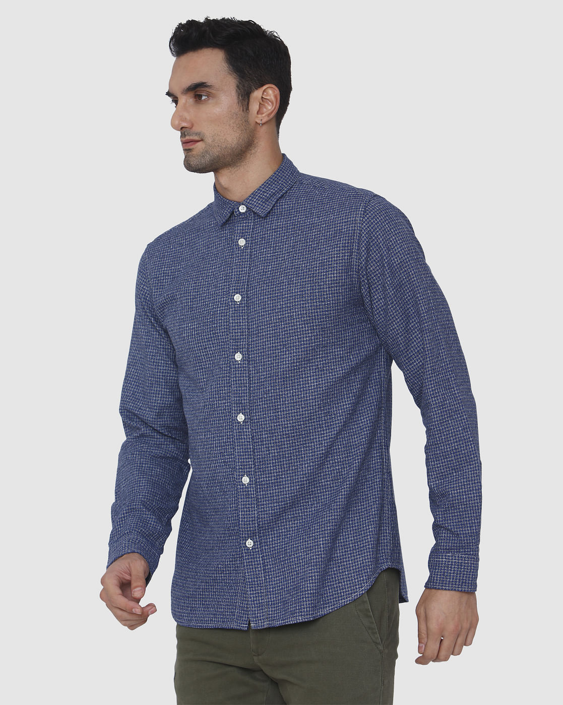 Blue Check Full Sleeves Shirt