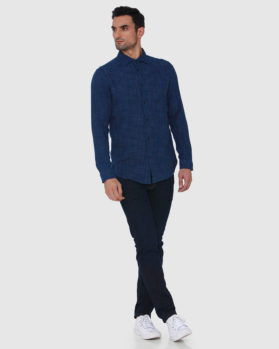 Blue Check Full Sleeves Shirt