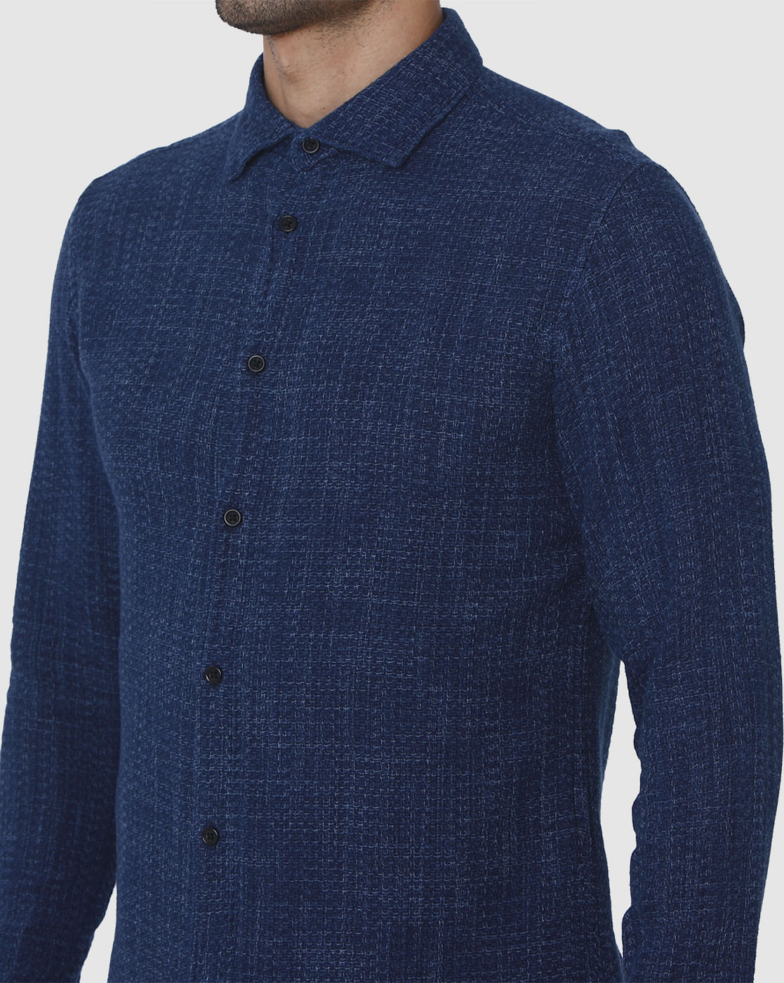 Blue Check Full Sleeves Shirt