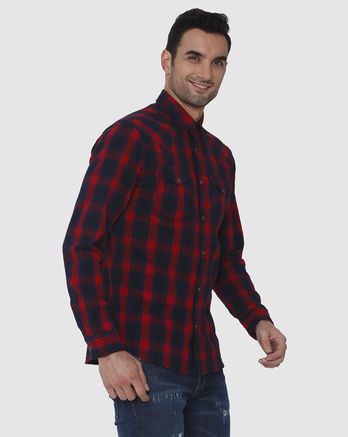 Red Check Full Sleeves Shirt