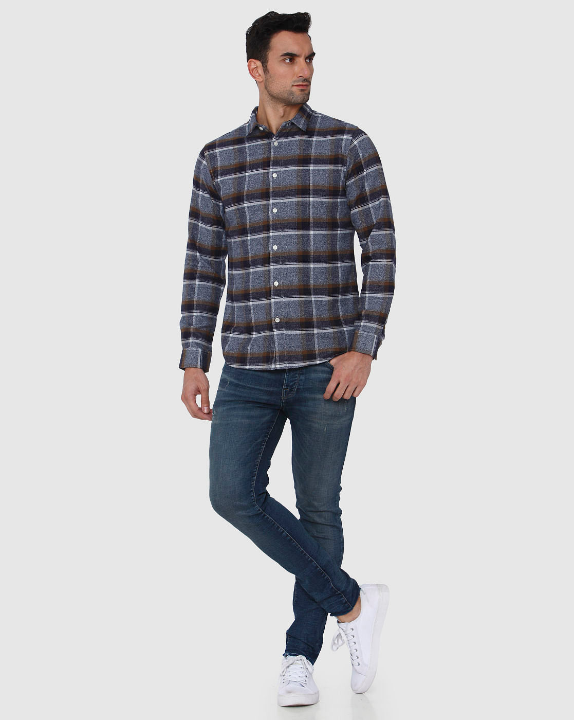 Blue Check Full Sleeves Shirt