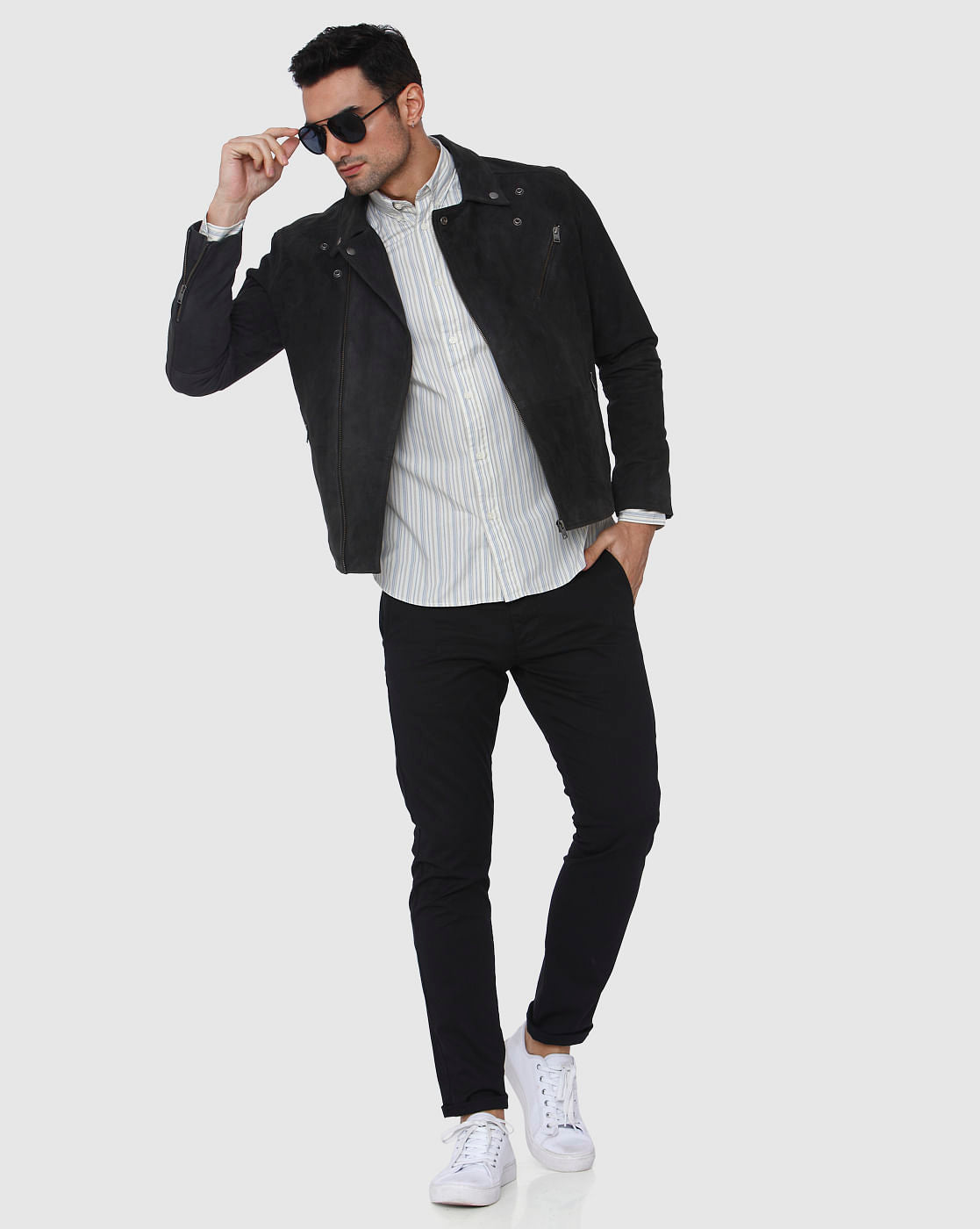 White Striped Full Sleeves Shirt