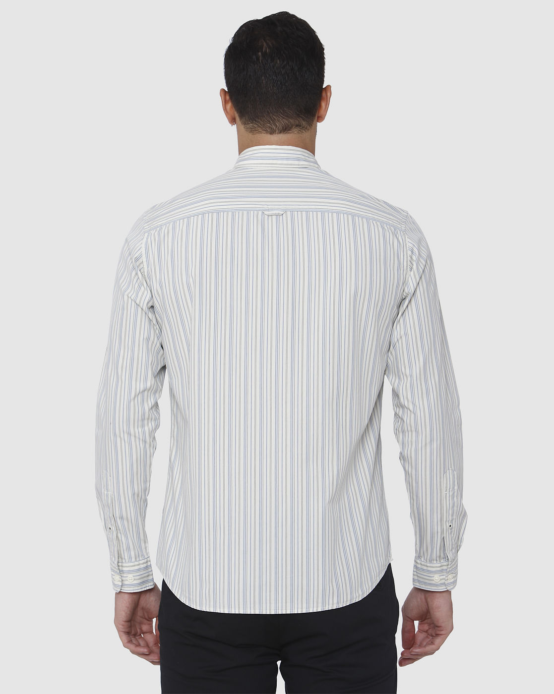 White Striped Full Sleeves Shirt