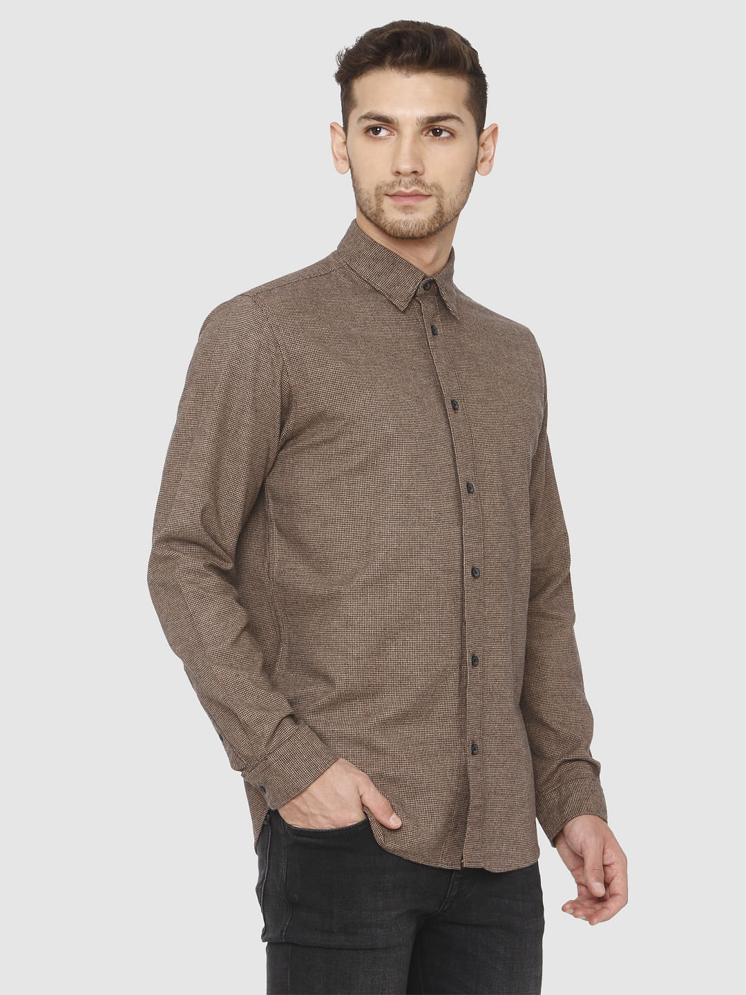 Brown Full Sleeves Shirt