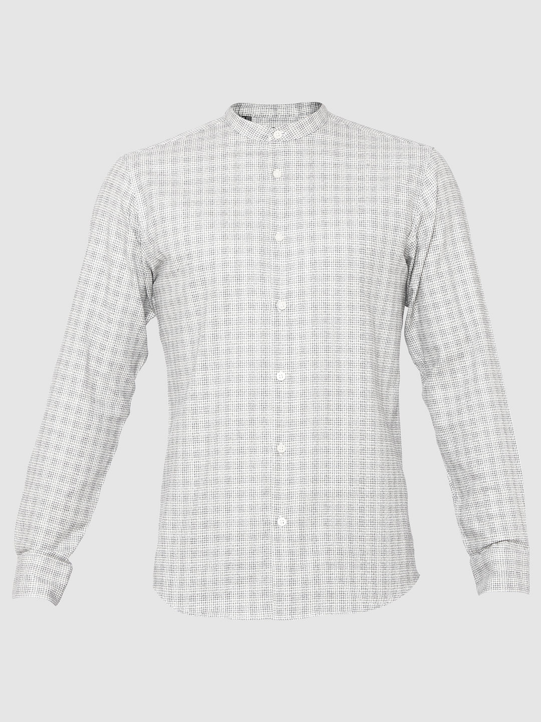 White Check Full Sleeves Shirt
