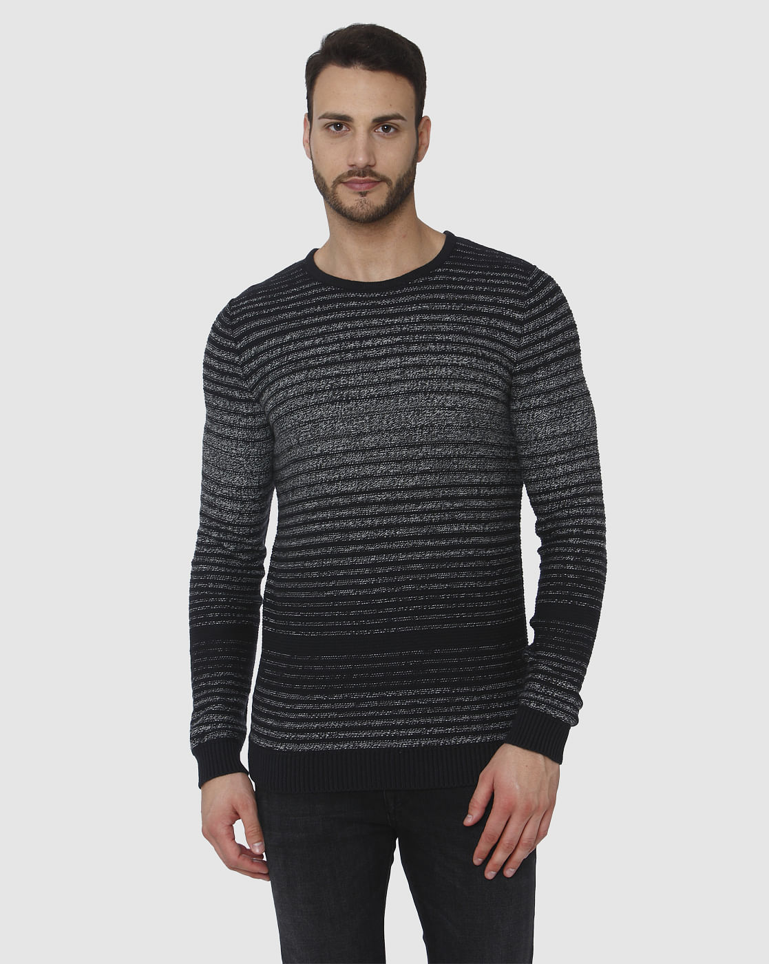 Black Striped Pullover