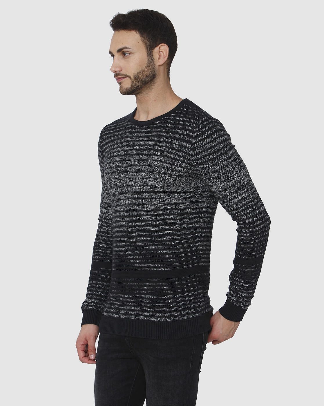 Black Striped Pullover