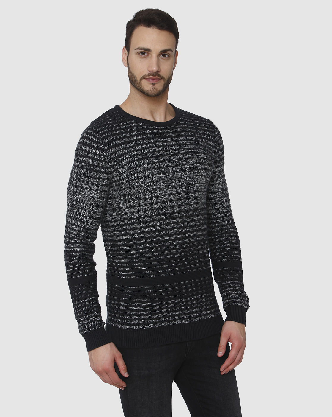Black Striped Pullover