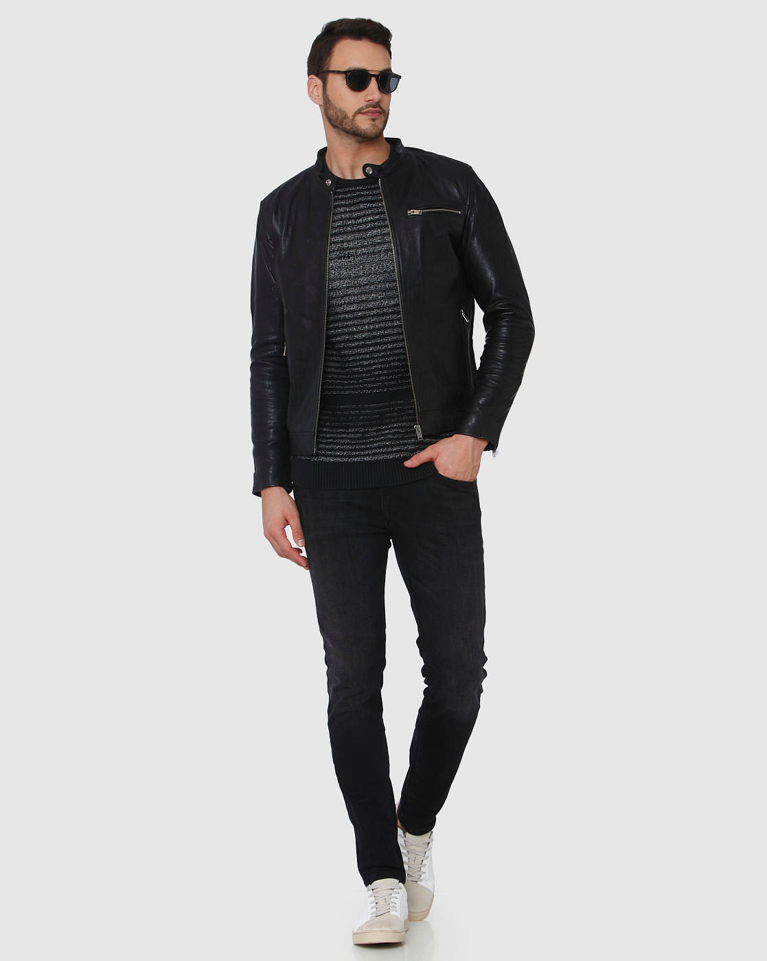 Black Striped Pullover
