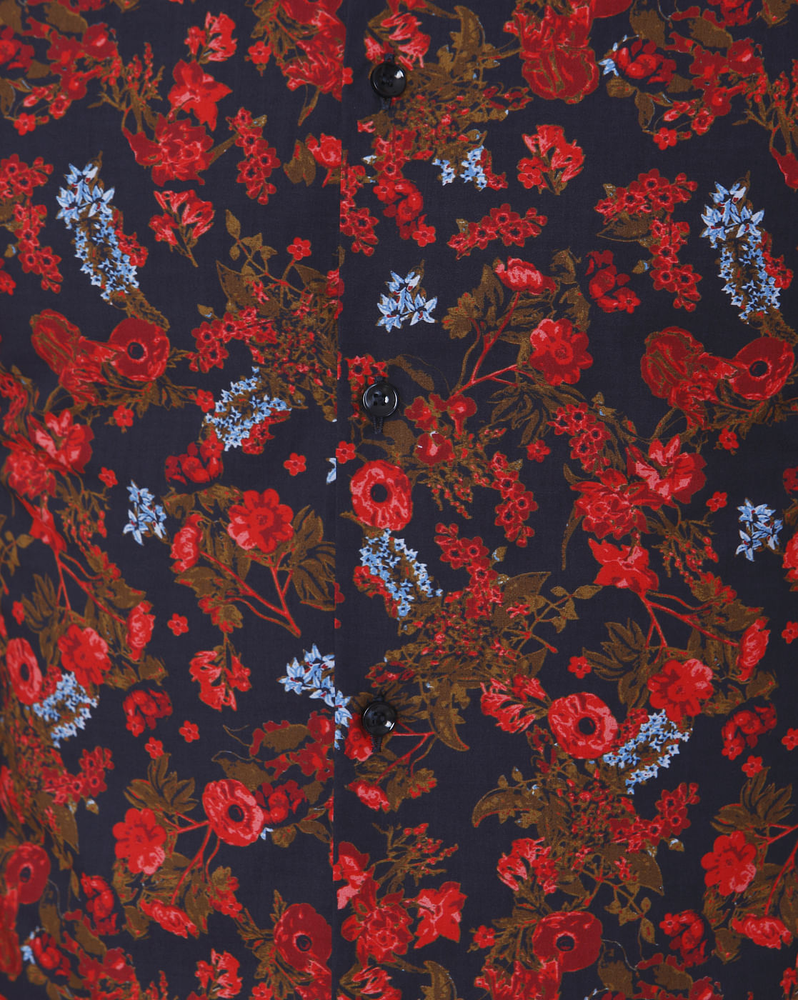 Red Floral Print Full Sleeves Shirt
