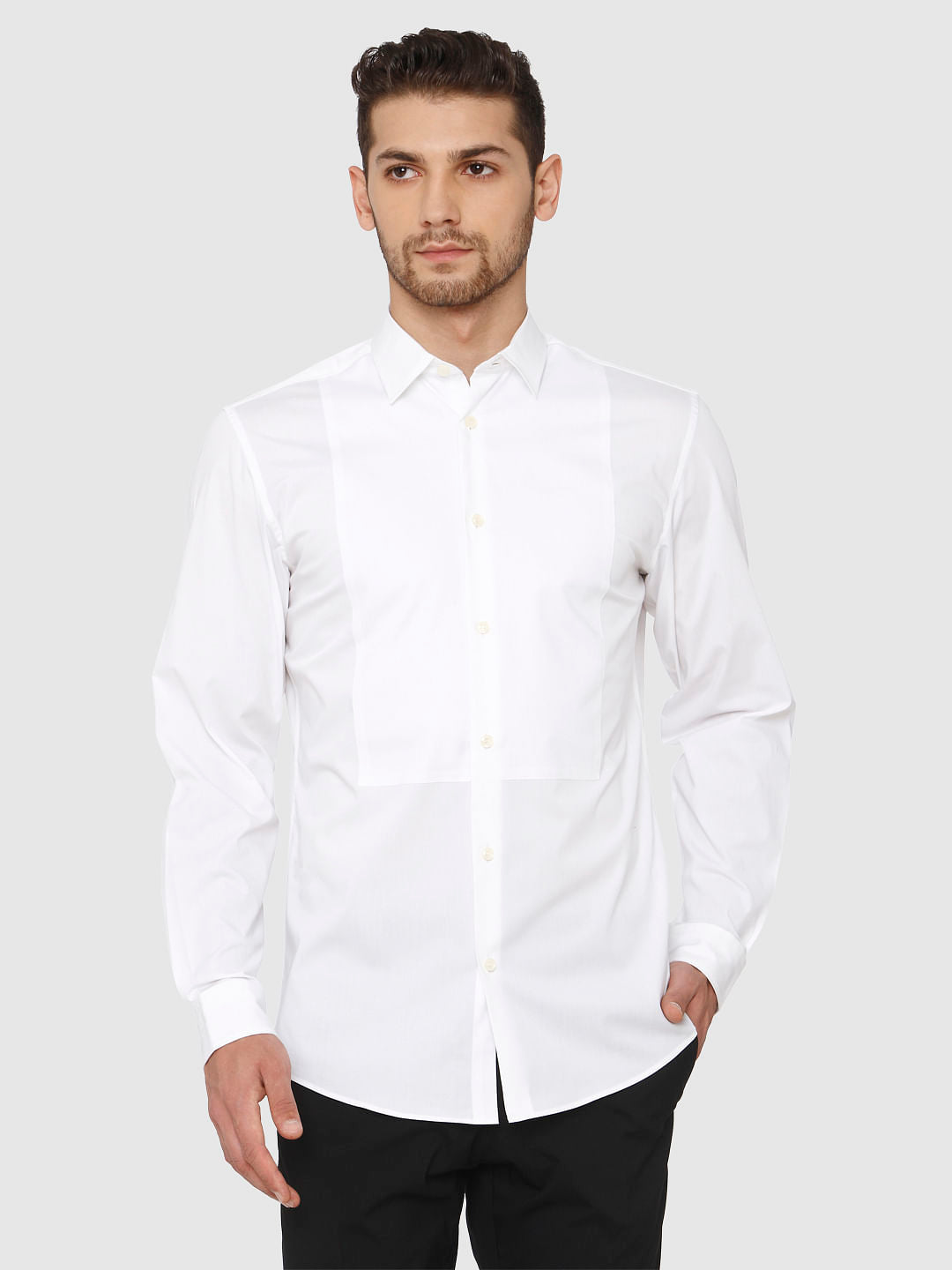 White Slim Fit Formal Shirt