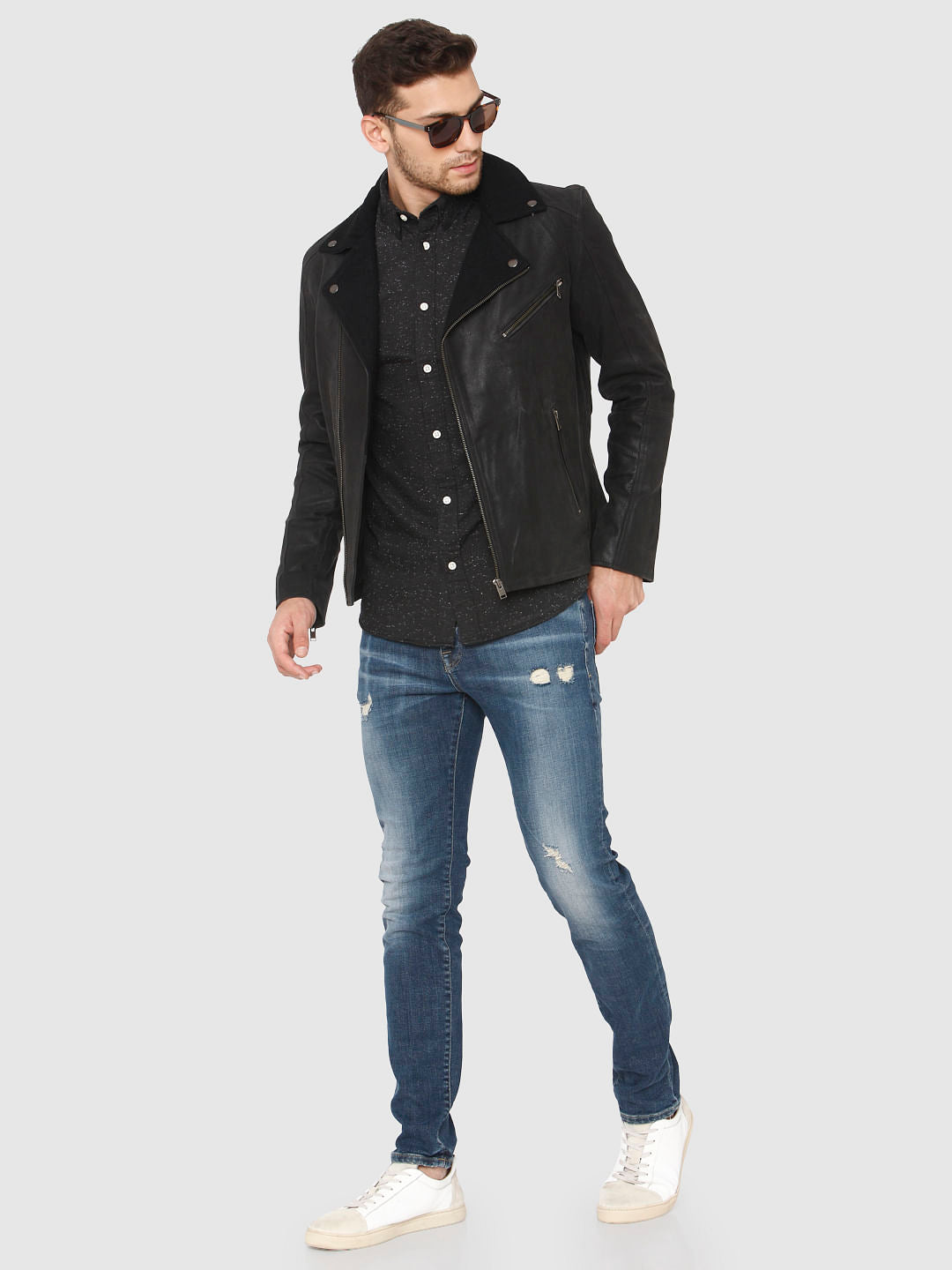 Black Printed Full Sleeves Shirt
