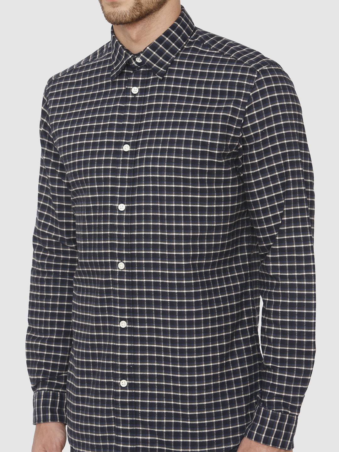 Black Check Full Sleeves Shirt