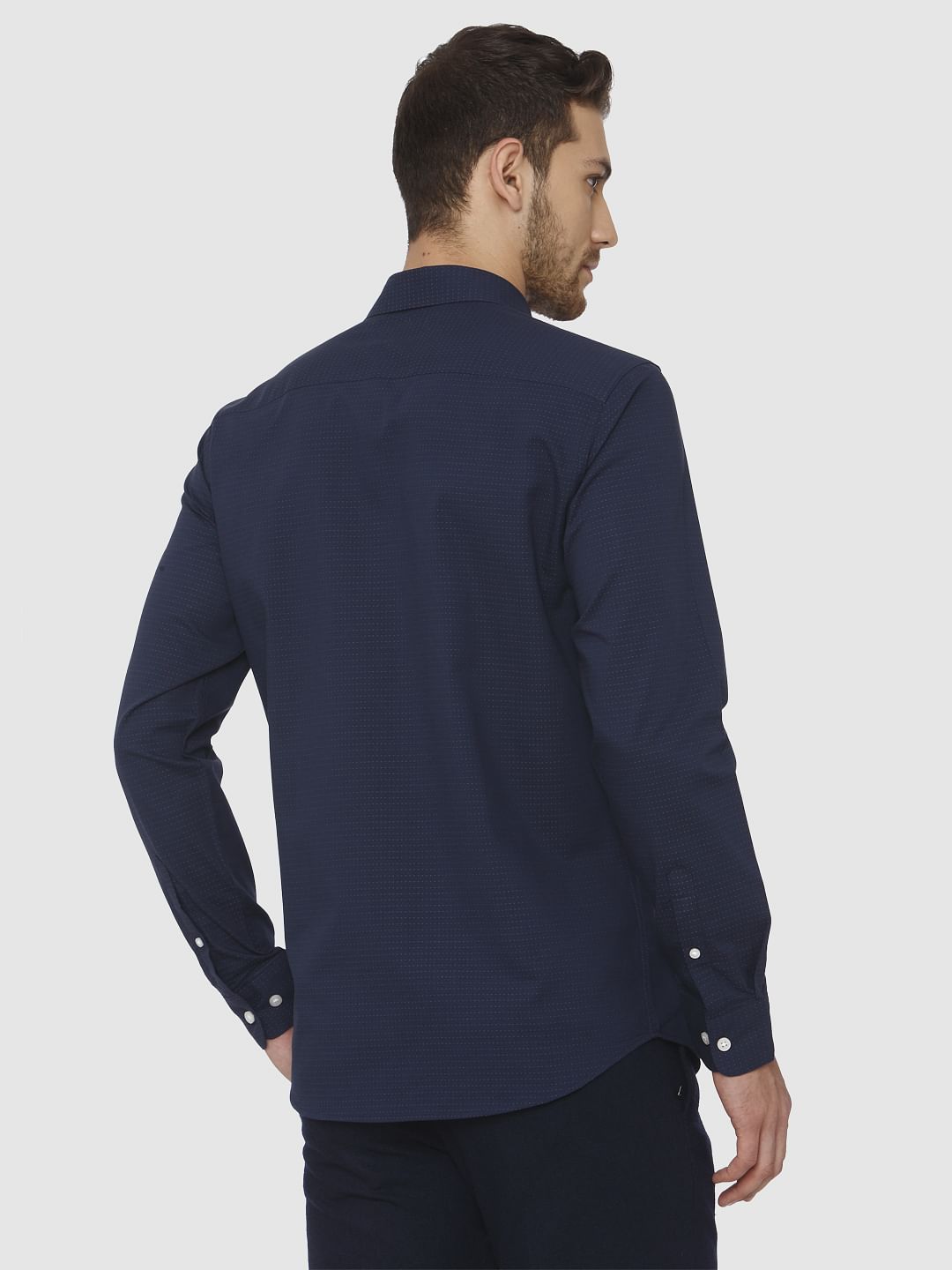 Navy Blue Slim Fit Formal Shirt