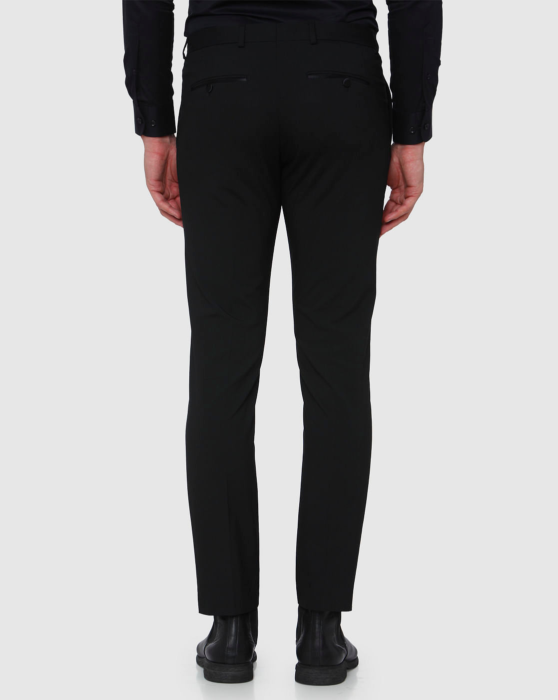 Black Mid Rise Slim Fit Trousers