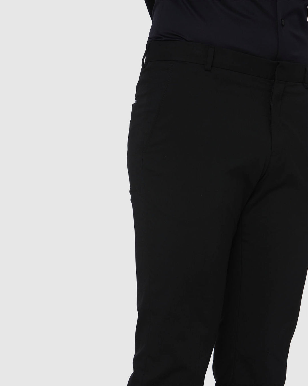 Black Mid Rise Slim Fit Trousers
