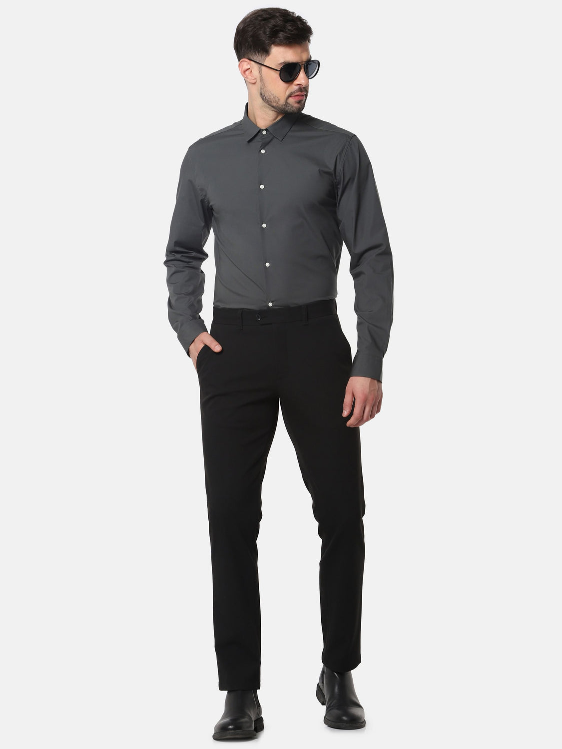 Dark Grey Formal Full Sleeves Shirt