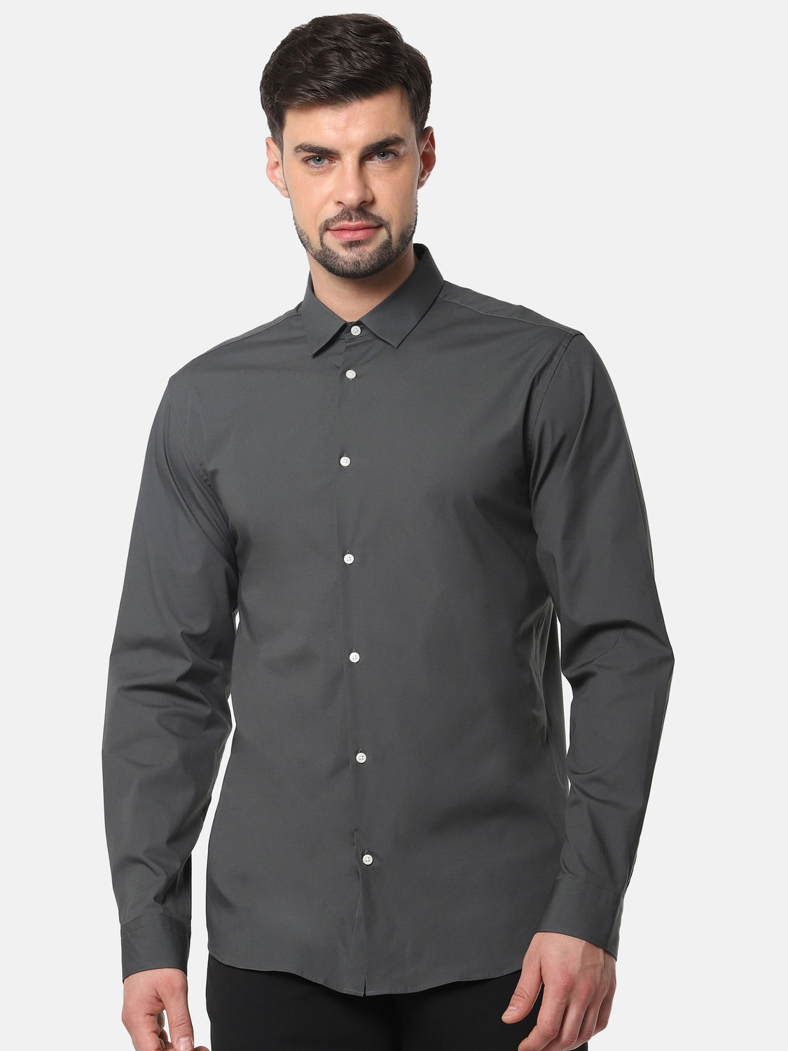 Dark Grey Formal Full Sleeves Shirt