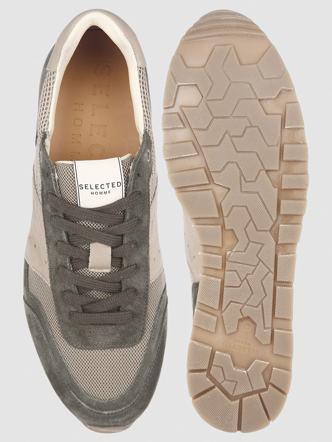 Green Colourblocked Sneakers
