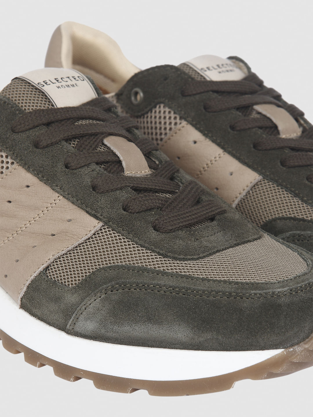 Green Colourblocked Sneakers