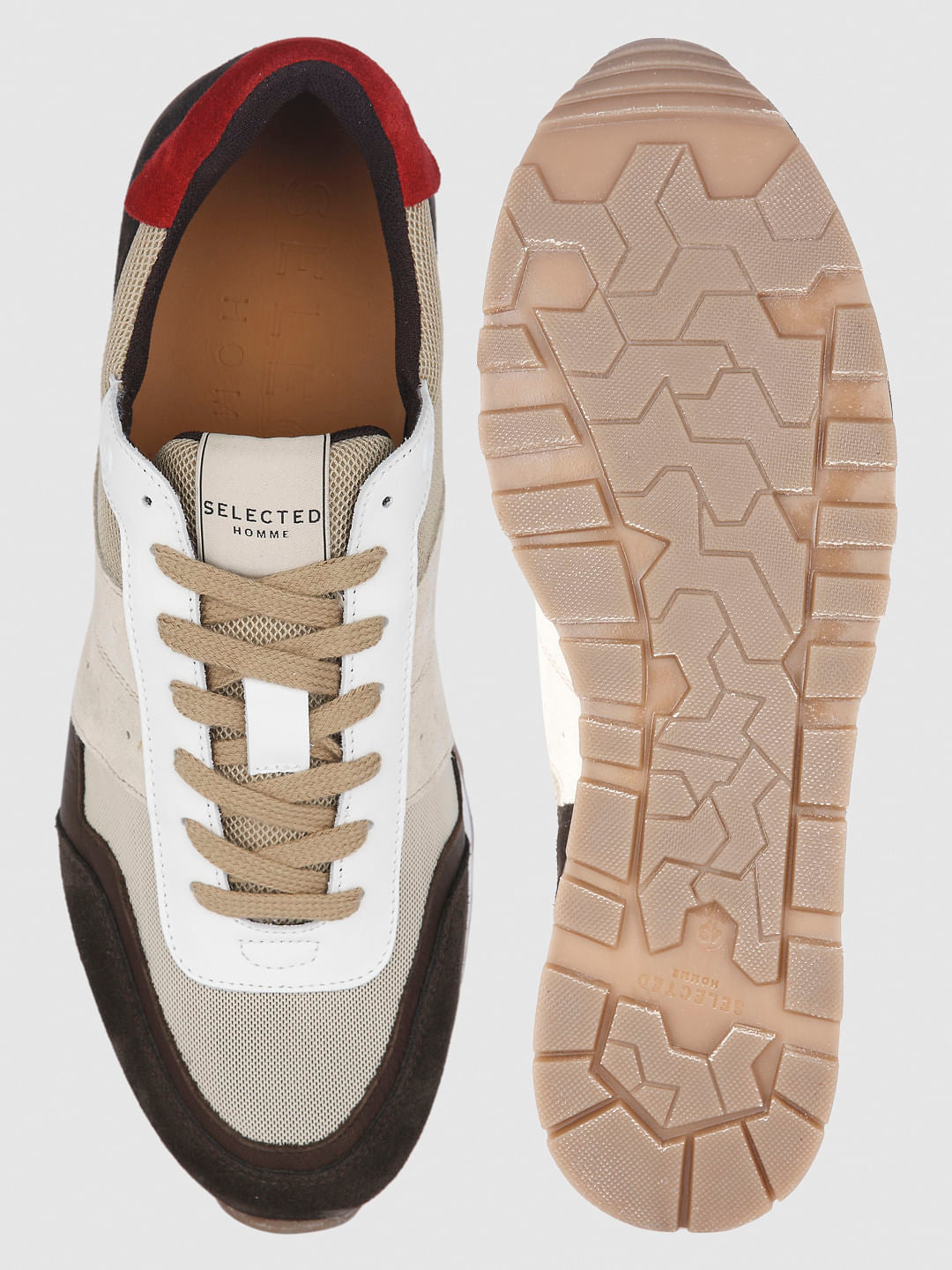 Brown Colourblocked Sneakers