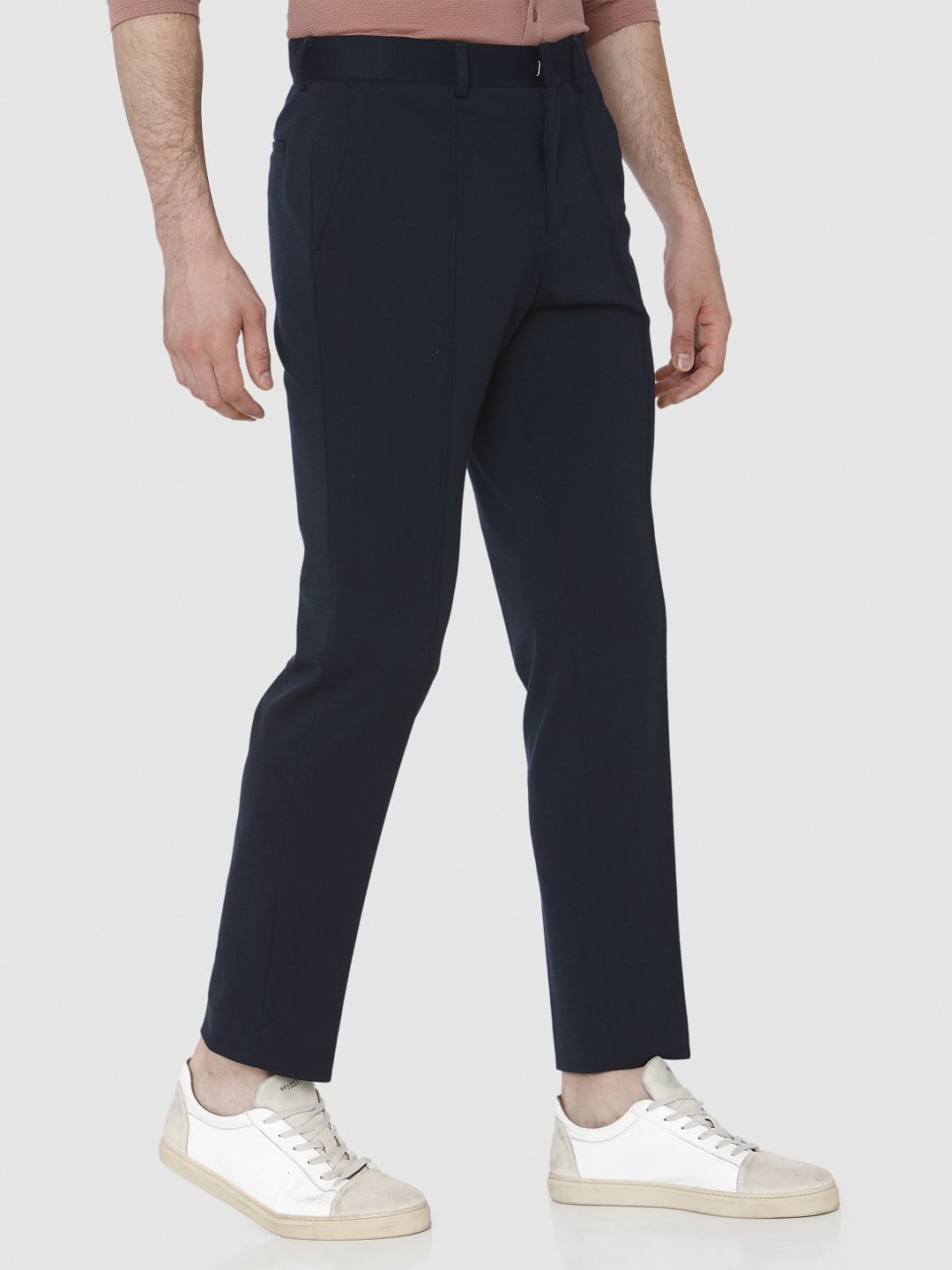 Dark Blue Tapered Fit Pants