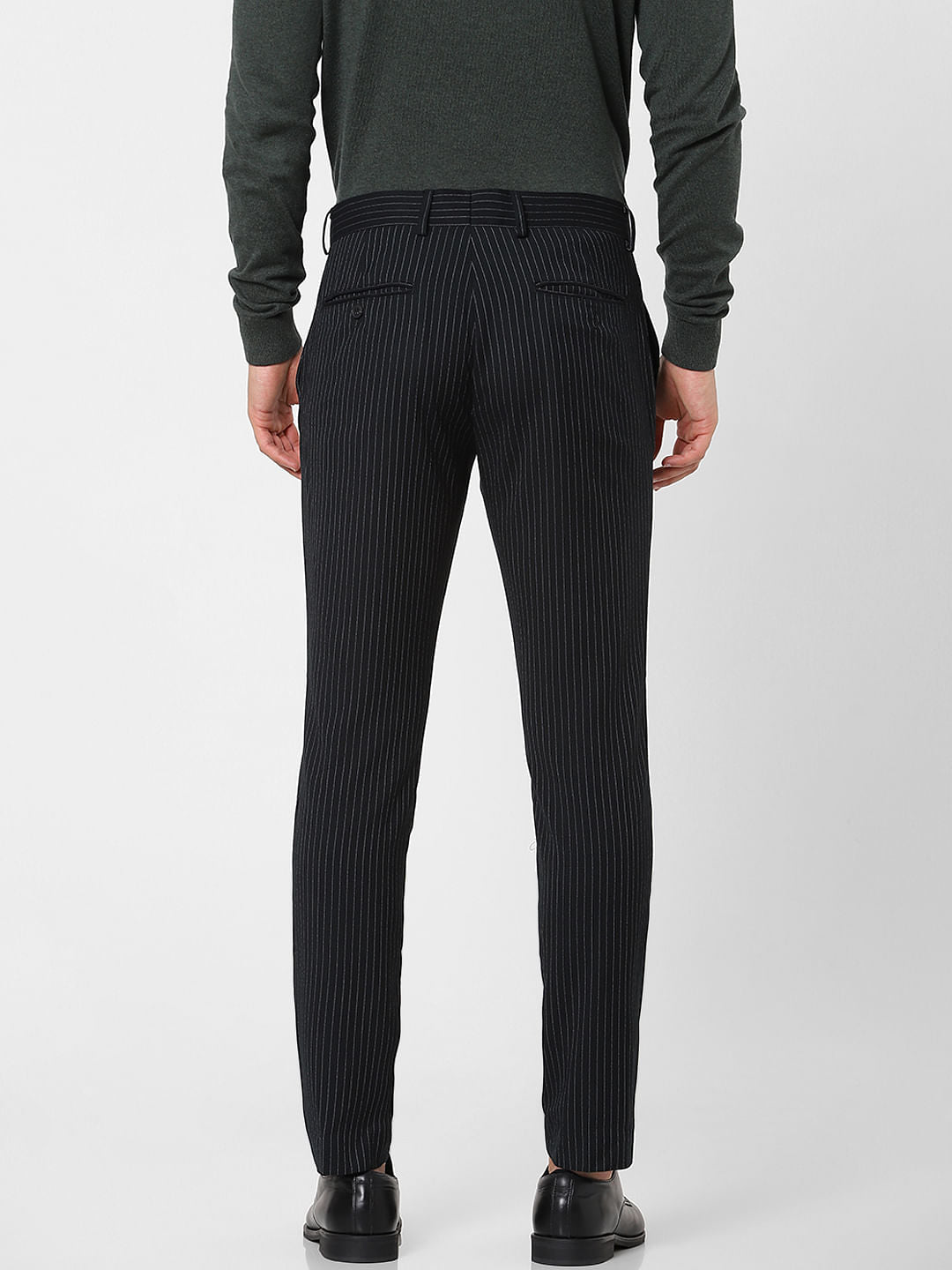 Black Striped Slim Fit Pants