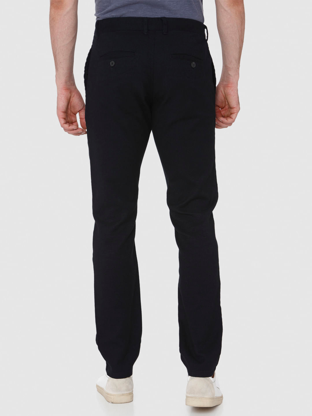 Navy Blue Slim Fit Pants