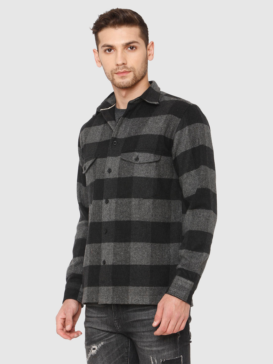 Black Check Full Sleeves Shirt