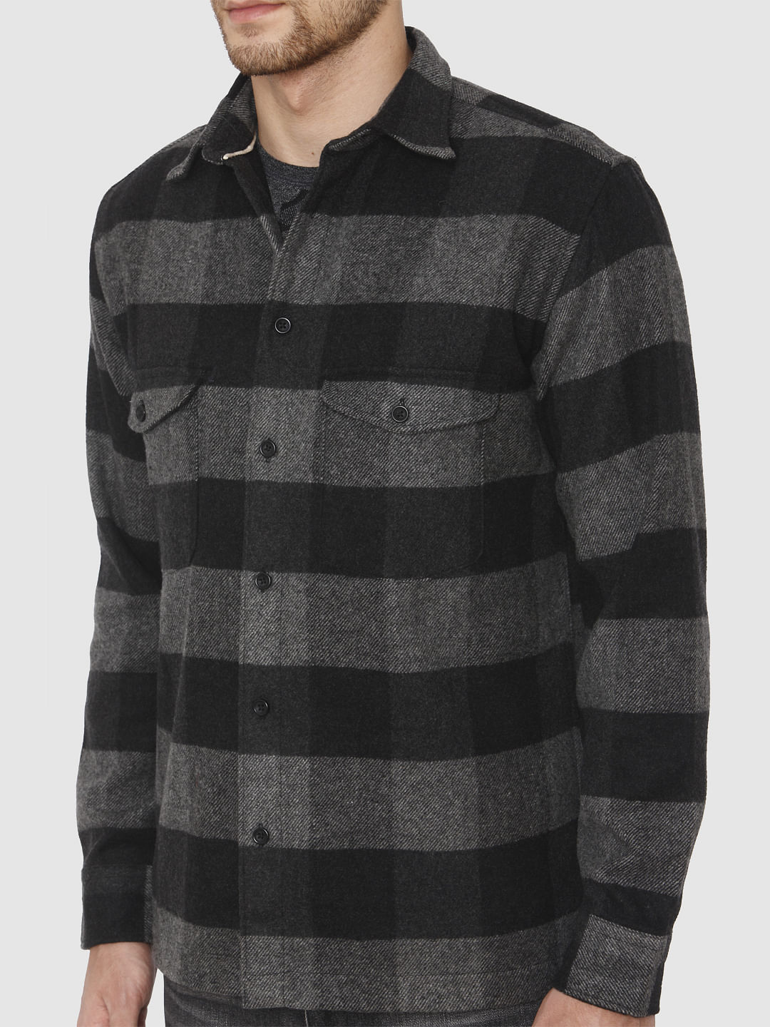 Black Check Full Sleeves Shirt