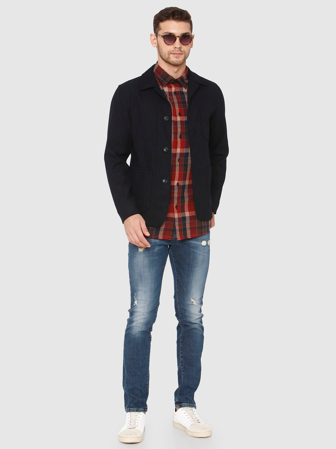 Brown Check Full Sleeves Shirt