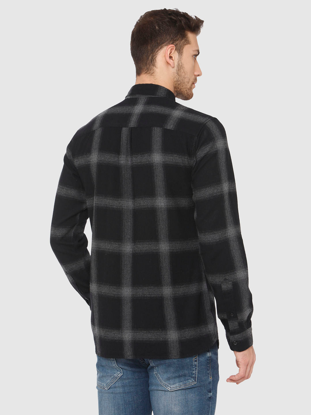 Black Check Full Sleeves Shirt