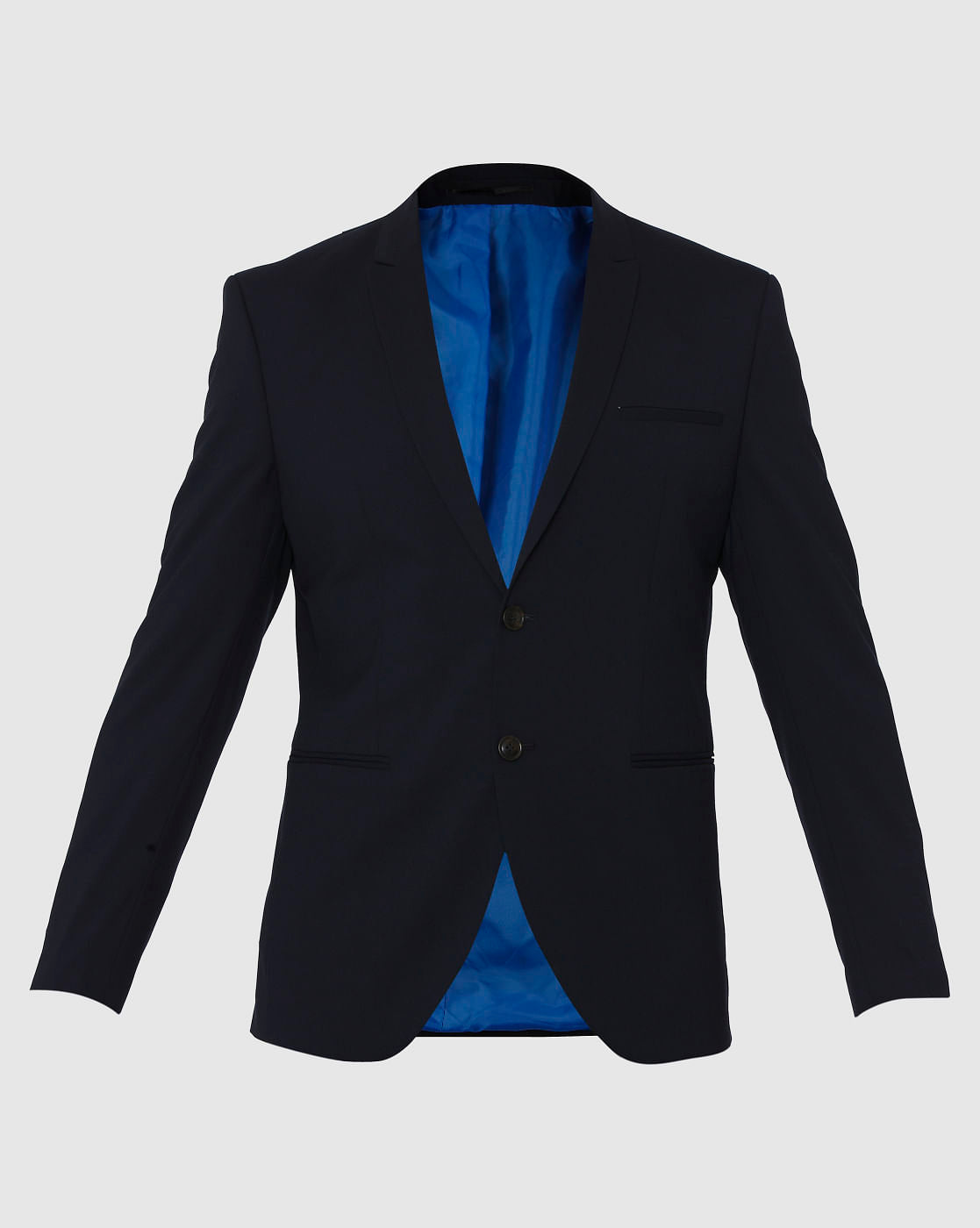 Blue Double Button Slim Fit Formal Blazer