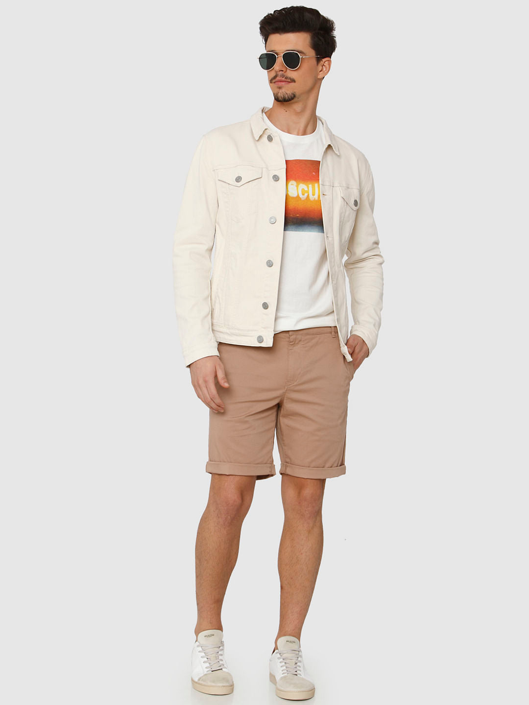 White Graphic Print Crew Neck T-Shirt